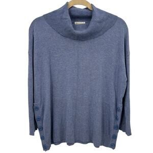 Cynthia Rowley Cowl Neck Sweater Women's 2X Button Detail Knit Cottagecore Boho